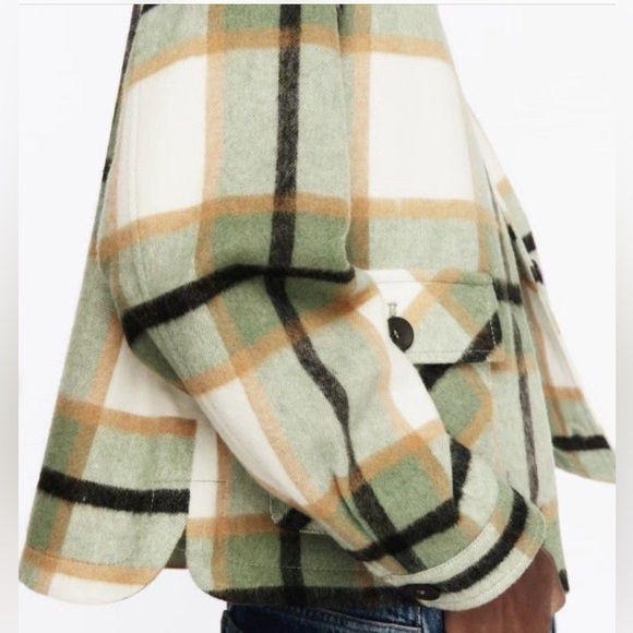 ZARA Patch Pocket Plaid Overshirt Flannel Shacket Long Sleeve size extra small - Picture 3 of 13